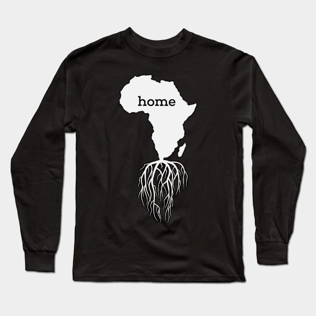 Black History Month BLM, Home Africa Map With African Roots Long Sleeve T-Shirt by Charaf Eddine